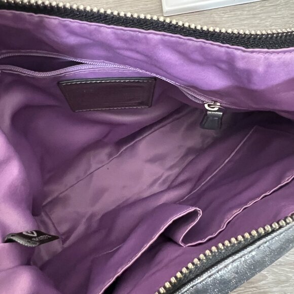 Coach COACH 14561 Poppy Metallic Silver Leather Shoulder Purse - Picture 4 of 6